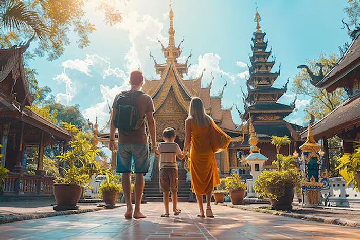 Family at Doi Suthep - Experience Thailand’s heritage with visa-prepared tours